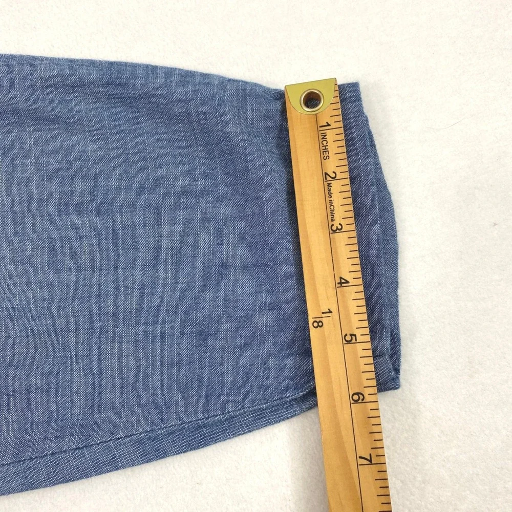 J.Crew Pants Women 10 Blue Chambray Drawstring Cuffed Tapered Coastal Nautical